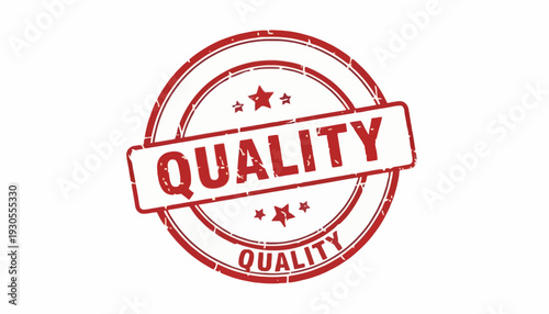 Red quality stamp illustration with stars on white background FGFGF 69