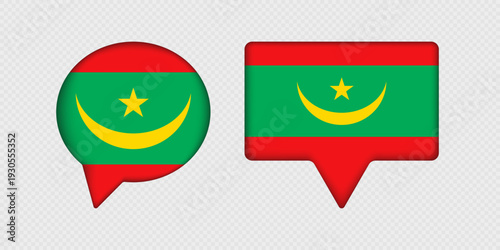 Free Download Flag of Mauritania in speech bubble. - GFXLoad
