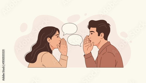 Two people whispering secrets to each other in a quiet moment FGFGF.