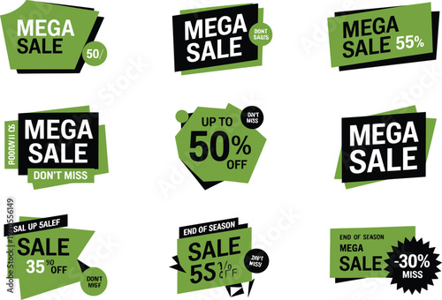 Mega Sale Discount Labels and Tags