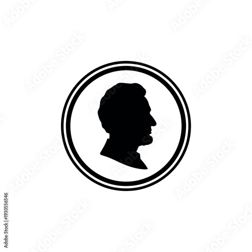 Abraham Lincoln Silhouette Profile Icon.