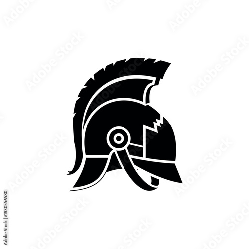 Ancient Roman or Greek Warrior Helmet Icon.