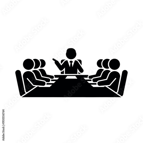 Business meeting discussion with team.