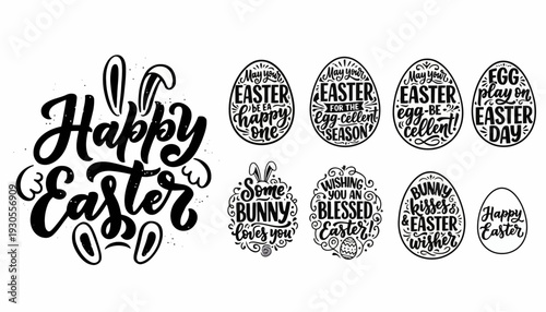 Easter bunny brings joy with decorated eggs in a festive holiday scene