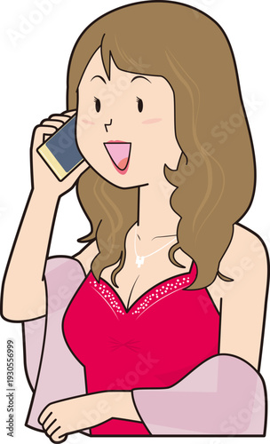 電話をかけるキャバ嬢