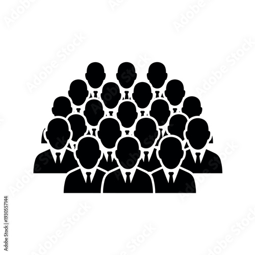 Large group of people crowd icon.
