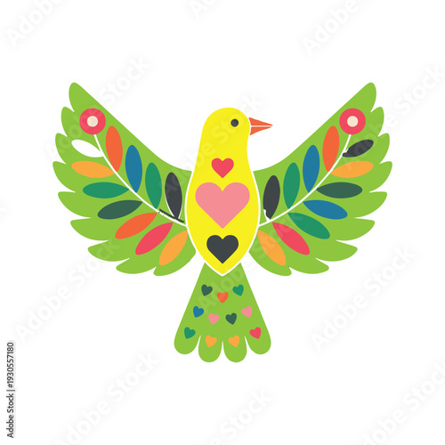 Nordic Folk Heart Dove