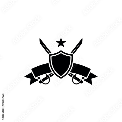 Shield and Swords Emblem with Star.