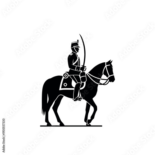 Silhouette of a Cavalry Soldier on Horseback 1.