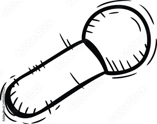 Black and white illustration of a pacifier