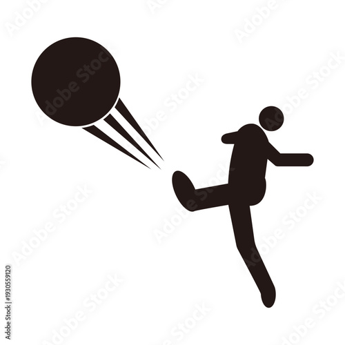 シュートするサッカー選手のシルエット