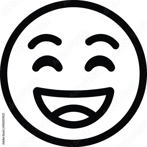Smiling Emoji Icon: A minimalistic depiction of happiness and positivity, this emoji perfectly encapsulates the essence of joy and laughter with its simple yet expressive design.