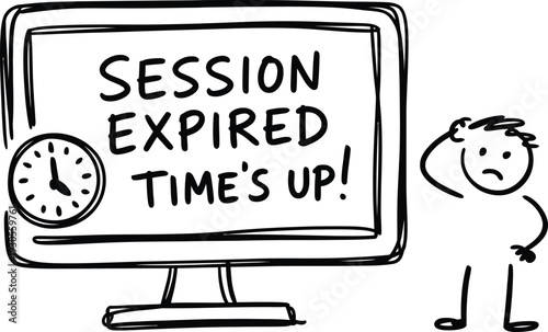 Session Expired Times Up Error Message on Computer Screen