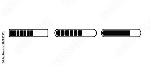 Battery percentage icon vector set hand drawn illustration on white background, silhouette vector battery percentage icon vector set.