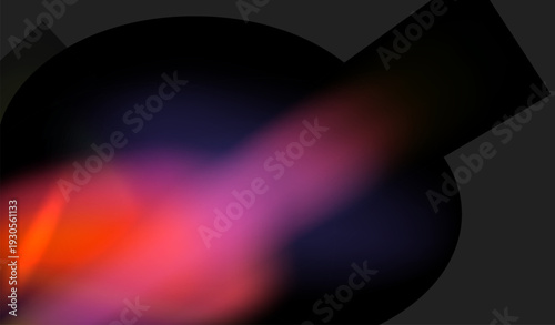 Abstract colorful lens flare and light leak overlay isolated on dark background. Soft pink, orange and green blurred gradient effect for design.