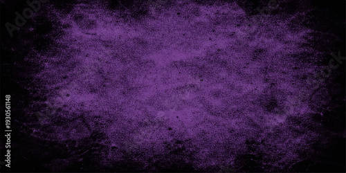 Abstract purple and pink grunge background featuring an aged vintage texture on a dark violet paper wall with artistic paint splatters and copy space for design
