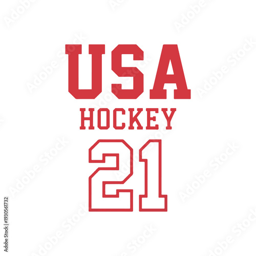 PClassic USA Hockey Jersey Typography