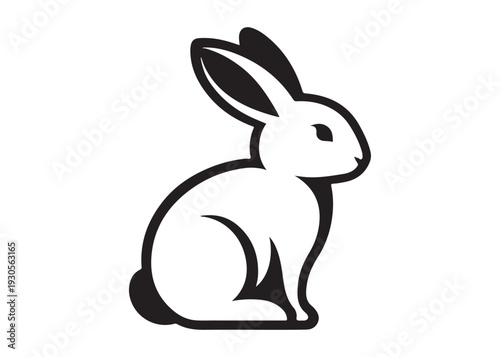 easter bunny logo silhouette vector, bunny silhouette logo vector illustration, rabbit silhouette vector logo, animal wildlife happy easter bunny logo silhouette design on white background 