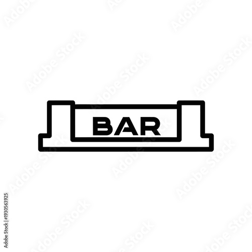 Minimalist Bar Sign Icon Design for Hospitality and Nightlife Businesses
