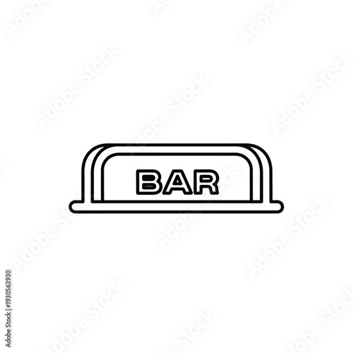 Minimalist Bar Sign Icon for Restaurant or Pub Promotion
