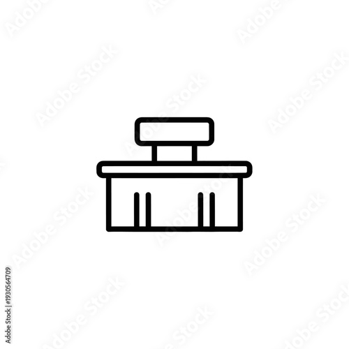 Minimalist Black and White Icon of a Chess Piece on a Flat Surface