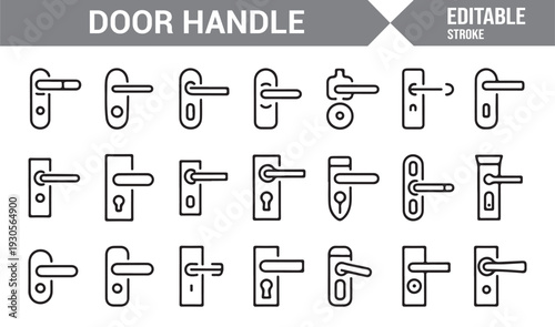 Professional Door Fixture Vector Icon Bundle
