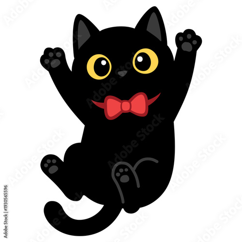 黒猫のキャラクター、ベクターイラスト