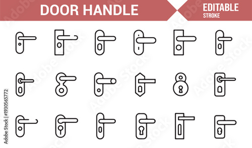 Modern Lever and Knob Line Icon Collection