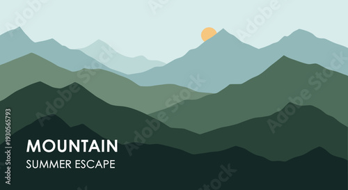Summer Mountain Escape Illustration