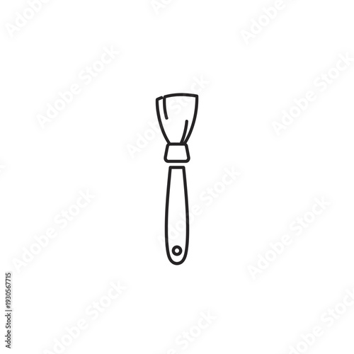 Minimalist Black and White Shaving Brush Illustration for Mens Grooming Design
