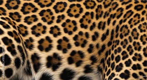 Close-up Leopard Fur Pattern with Rosettes and Spots Detailed Animal Texture
