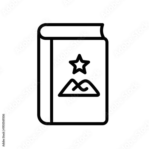 Minimalist Book Cover Illustration with Star and Mountain Design for Publishing