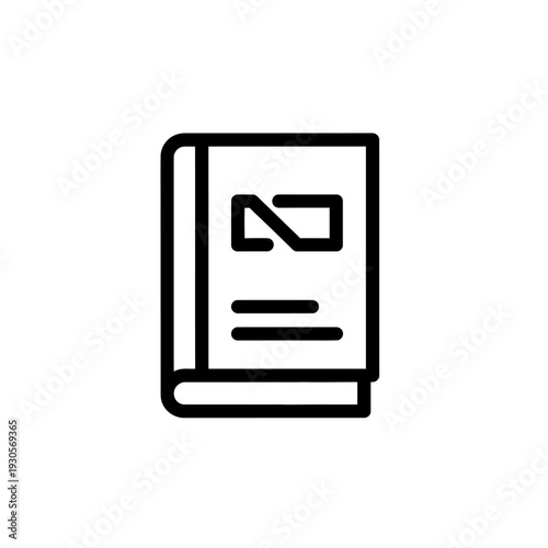 Minimalist Book Icon Illustration for Digital Reading and Library Design