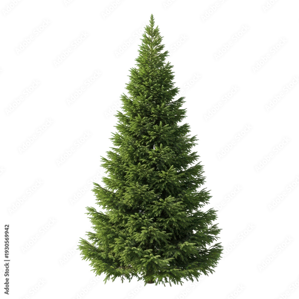 Fototapeta premium Isolated Evergreen Tree Green Foliage