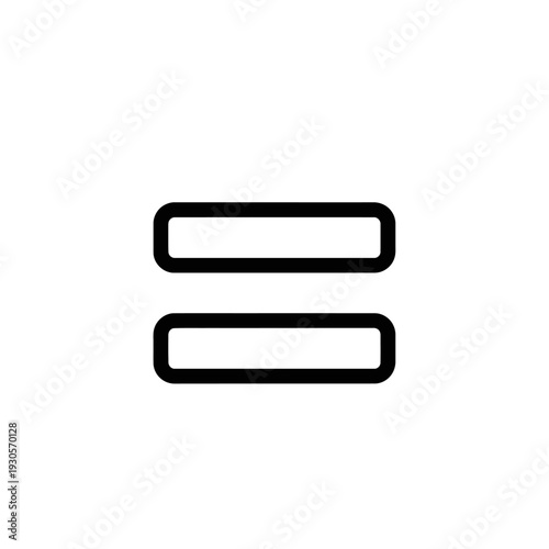 Minimalist Equal Sign Symbol on White Background for Contemporary Design