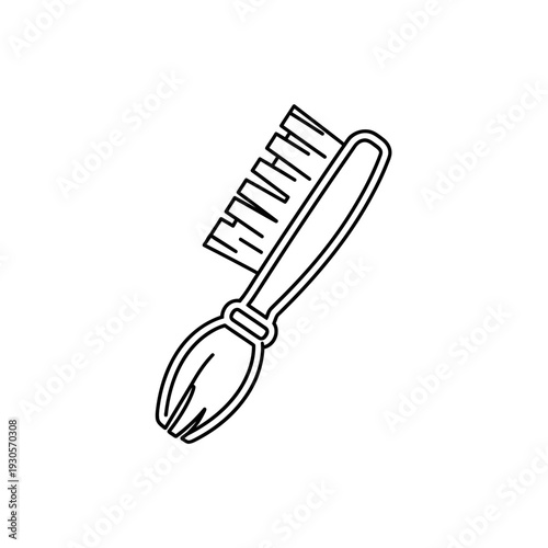 Minimalist Hairbrush Illustration for Personal Grooming and Hair Care