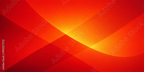 A vibrant abstract red background features a soft gradient of orange and yellow light, blending motion and texture into a wave pattern of elegant vector lines and curves for a modern business design