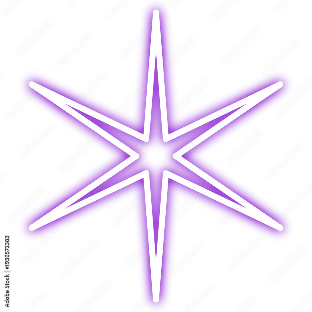 Fototapeta premium Neon Purple Glowing Star Icon
