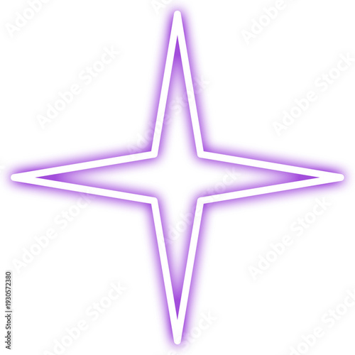 Neon Purple Glowing Star Icon