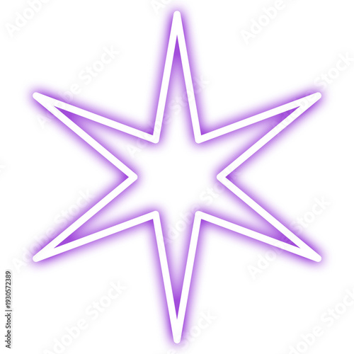 Neon Purple Glowing Star Icon
