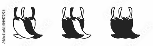 Chili icon on white background. Vector logo chili illustration.