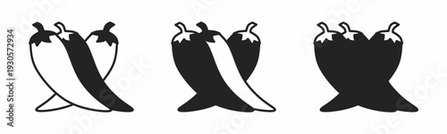 Chili icon on white background. Vector logo chili illustration.