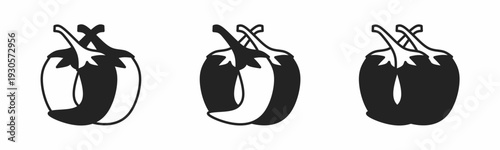 Chili icon on white background. Vector logo chili illustration.