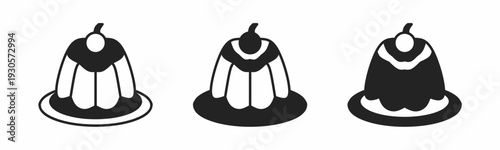 Pudding icon on white background. Vector logo pudding illustration.