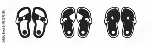 Slippers icon on white background. Vector logo slippers illustration.