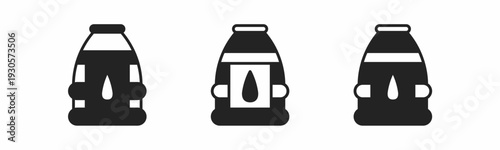Oil barrel icon on white background. Vector logo oil barrel illustration.
