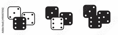 Dice icon on white background. Vector logo dice illustration.