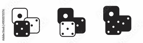 Dice icon on white background. Vector logo dice illustration.