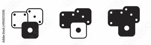 Dice icon on white background. Vector logo dice illustration.