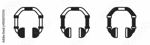 Headphone icon on white background. Vector logo headphone illustration.